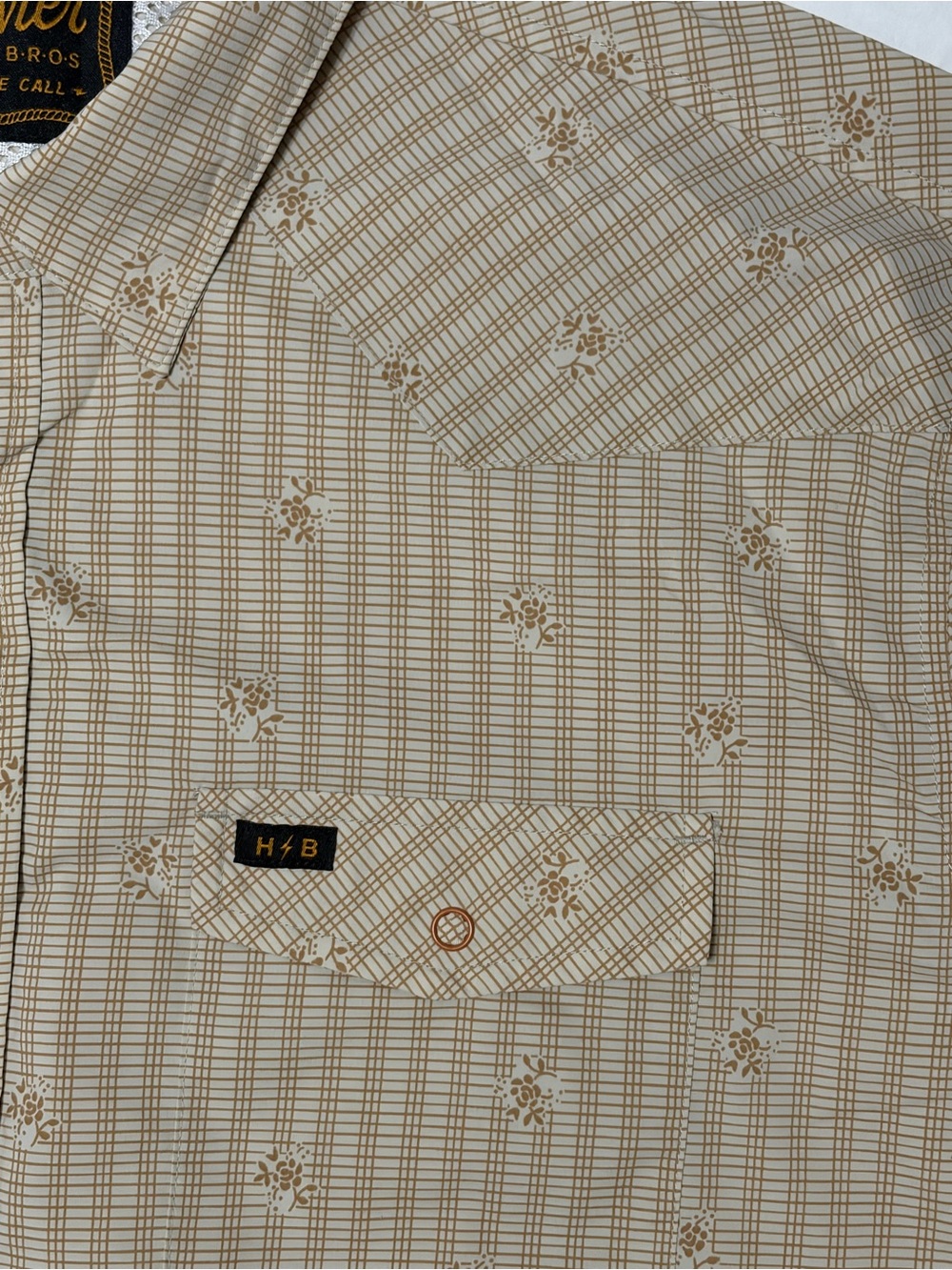 Howler Brothers Men's H Bar B Tech Floral Grid Snap Button-Down Shirt - Picture 8 of 12